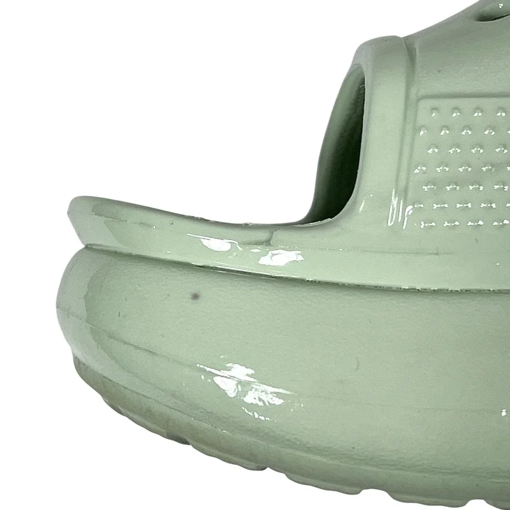 Crocs Crush Platform‎ Slides Sandals High Shine Light Green W11/M9 Chunky Shoes